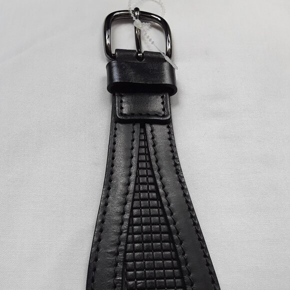 JACOB Genuine Leather Wide Black Belt  New - Picture 9 of 11
